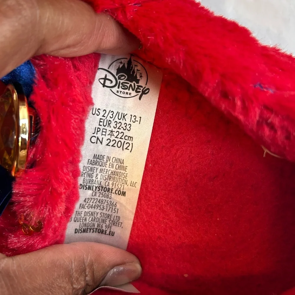 Disney Princess Elena of Avalor Red Slippers with Blue Accent Girls Size 2